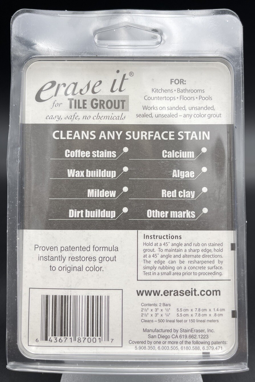 Stain Eraser 87001 Tile & Grout Erase it In-Ground Pools Spas Showers Floor NOS