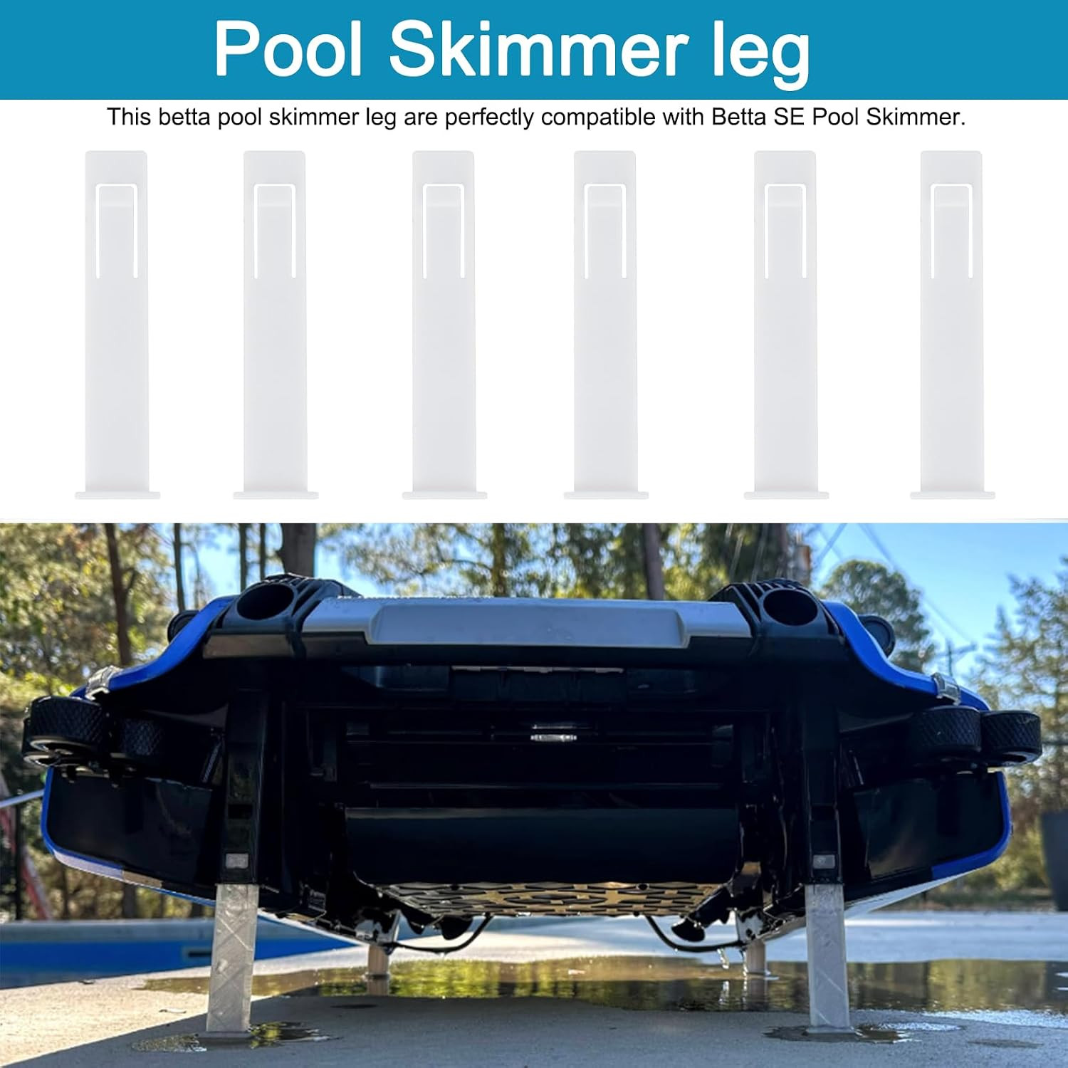 6 PCS Extended Leg Compatible with Betta SE Pool Skimmer, Pool Skimmer Leg (Whit