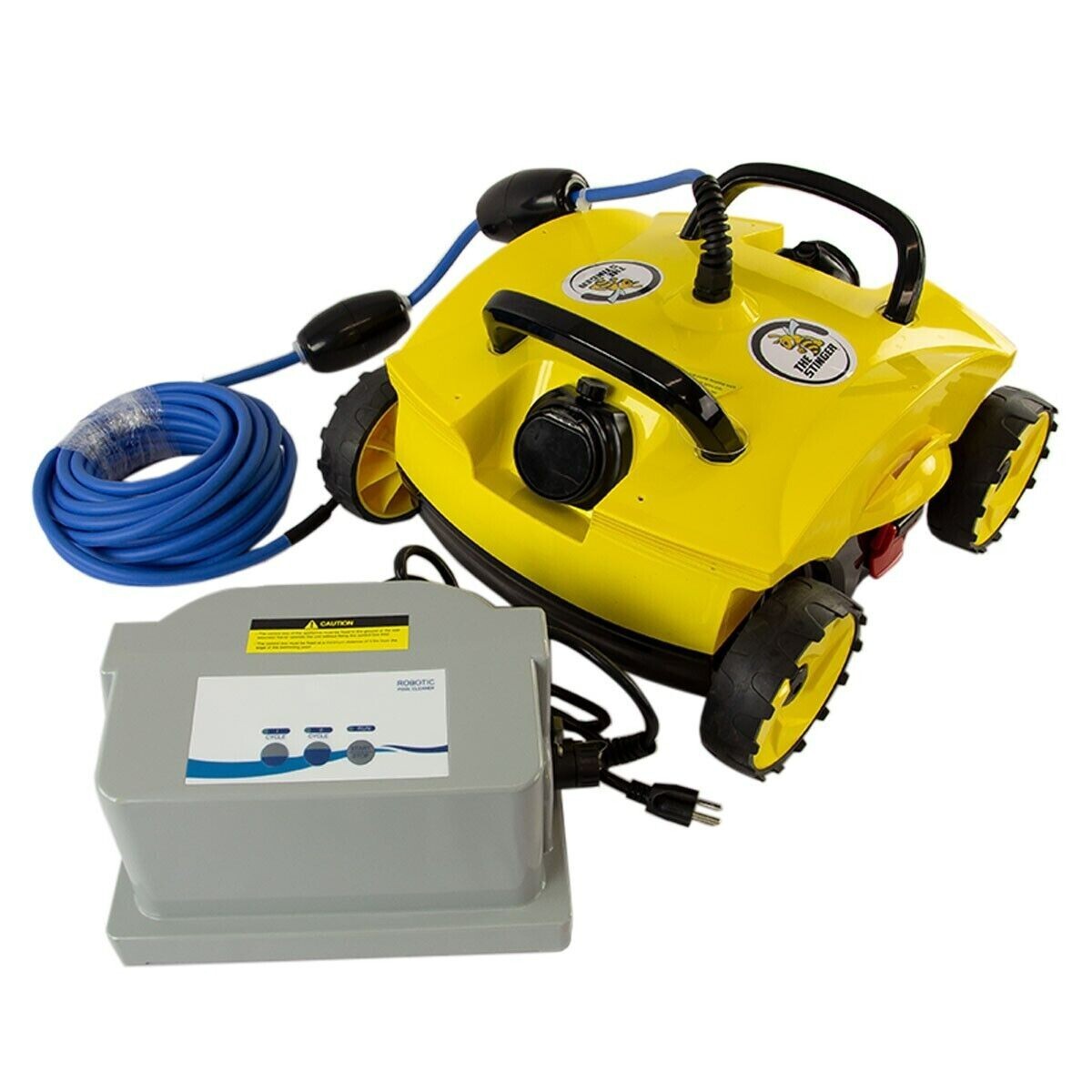 Above-Ground Stinger Robotic Swimming Pool Cleaner w/ Power Supply