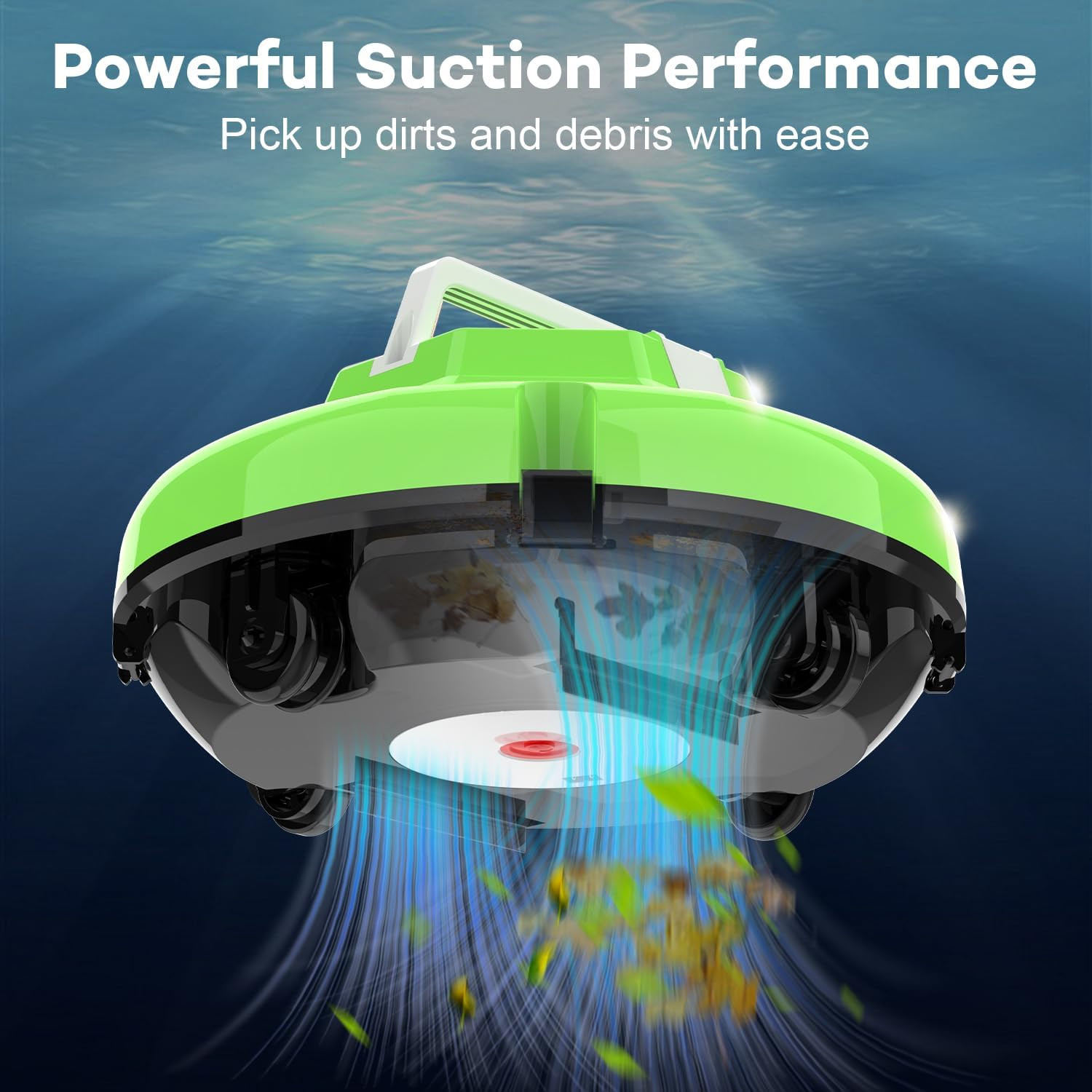 Robot Pool Vacuum for above Ground Pool, Cordless Robotic Pool Cleaner Dual Moto
