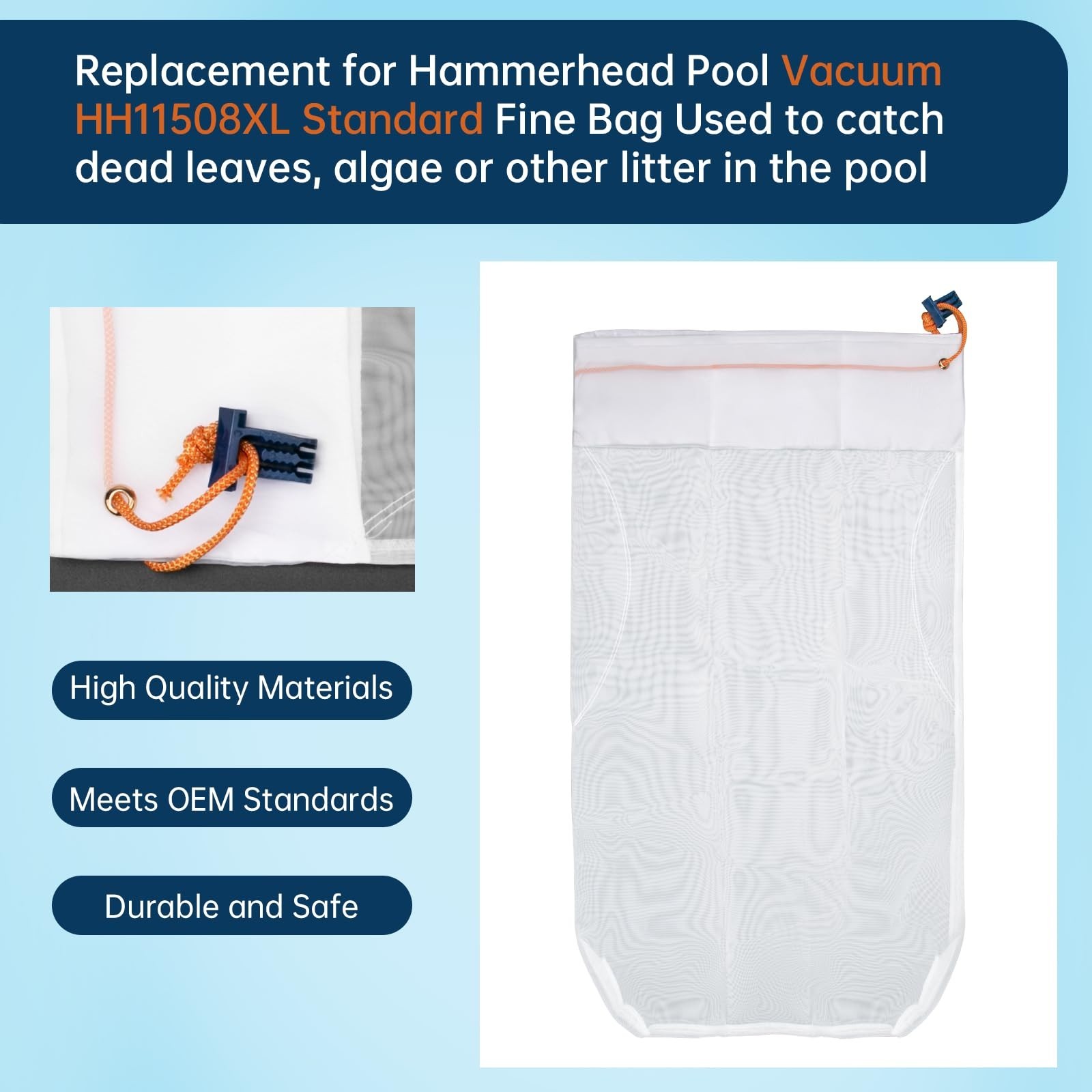 Pool Vacuum Bag Replacement – Ultra Fine 150 Micron Mesh for Swimming Pool Clean
