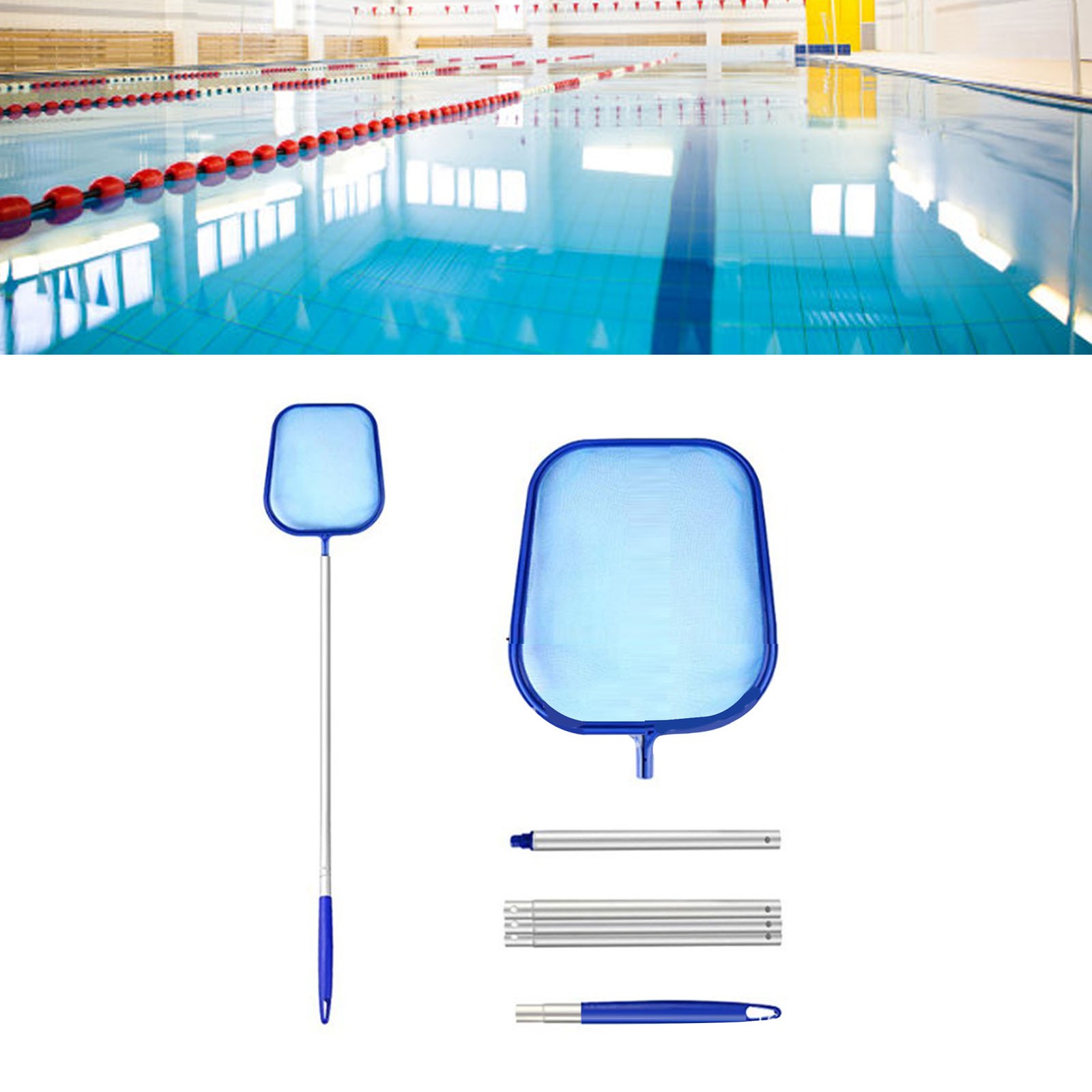 5-Section Pool Cleaning Net With Pole Shallow Skimmer
