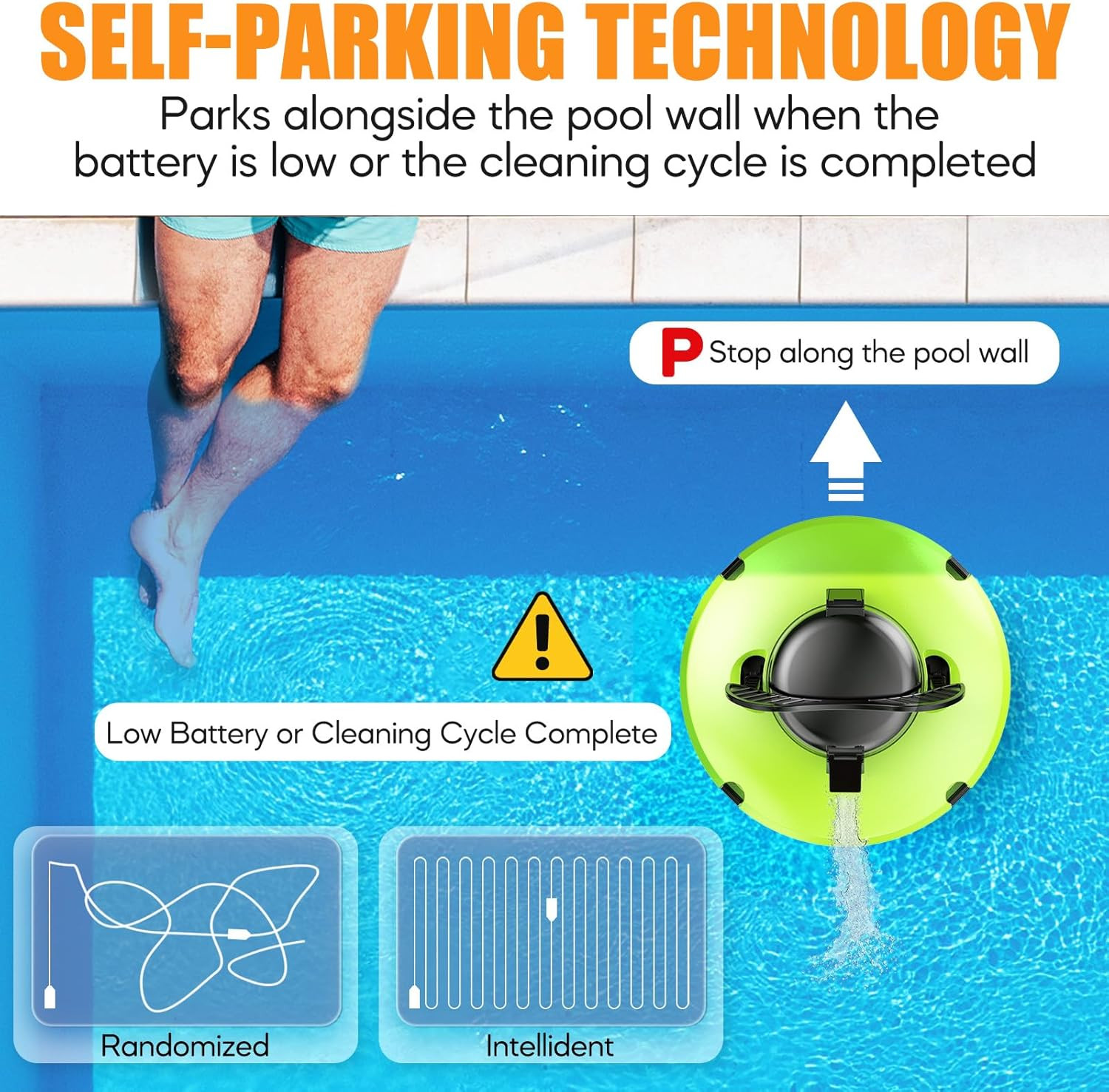 2026 Cordless Robotic Pool Cleaner – 120 Mins Automatic Pool Vacuum for above Gr