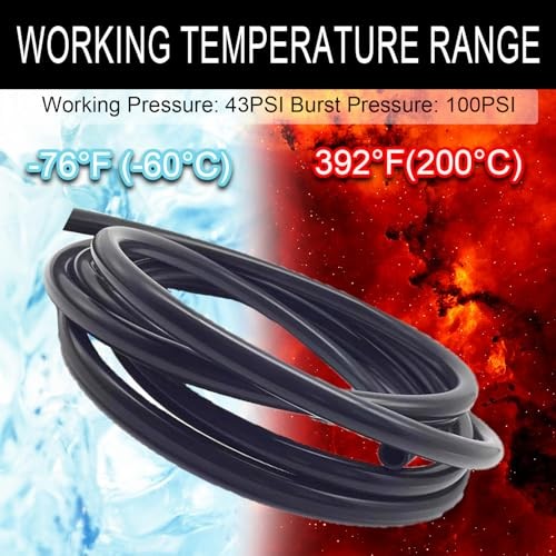 Silicone Vacuum Hose Kit 6PCS 6.6FT 1/8&Prime; 5/32&Prime; 3/16&Prime; 1/4&Prime; 5/16&Prime; 3/8&Prime; 6.6FT 6PCS