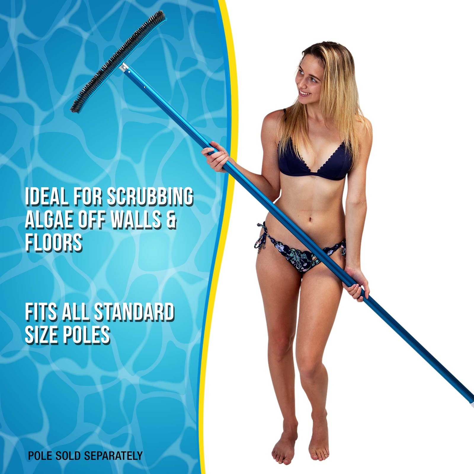 Professional 18&Prime; Stainless Steel Swimming Pool Algae Brush with EZ Clip Handle