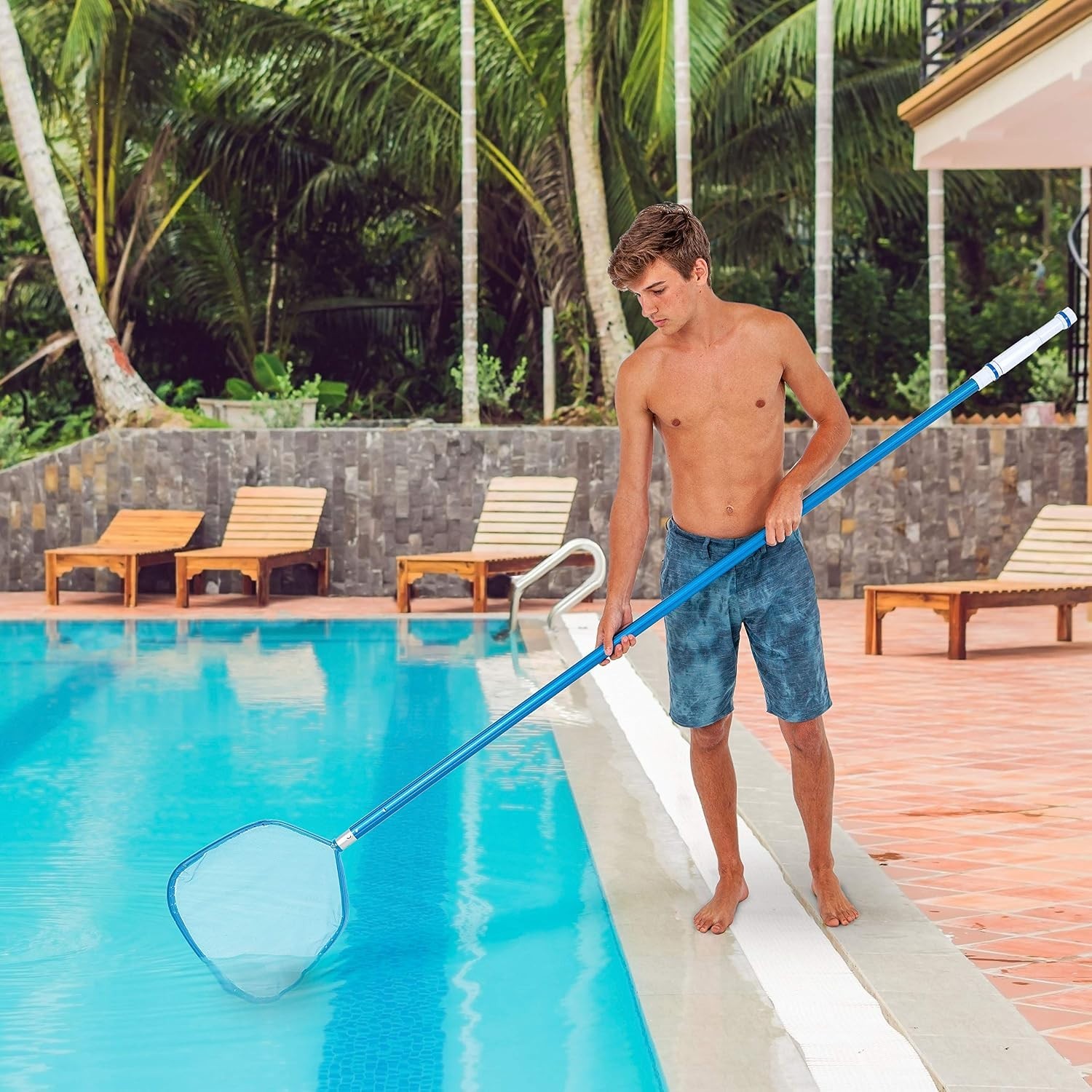 Professional 15&Prime; Leaf Skimmer Net for Pools – Durable & Easy to Use