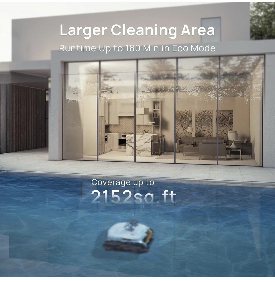 WYBOT C2 Vision AI Pool Robot Vacuum, Debris Detection with AI Camera,8-in-1