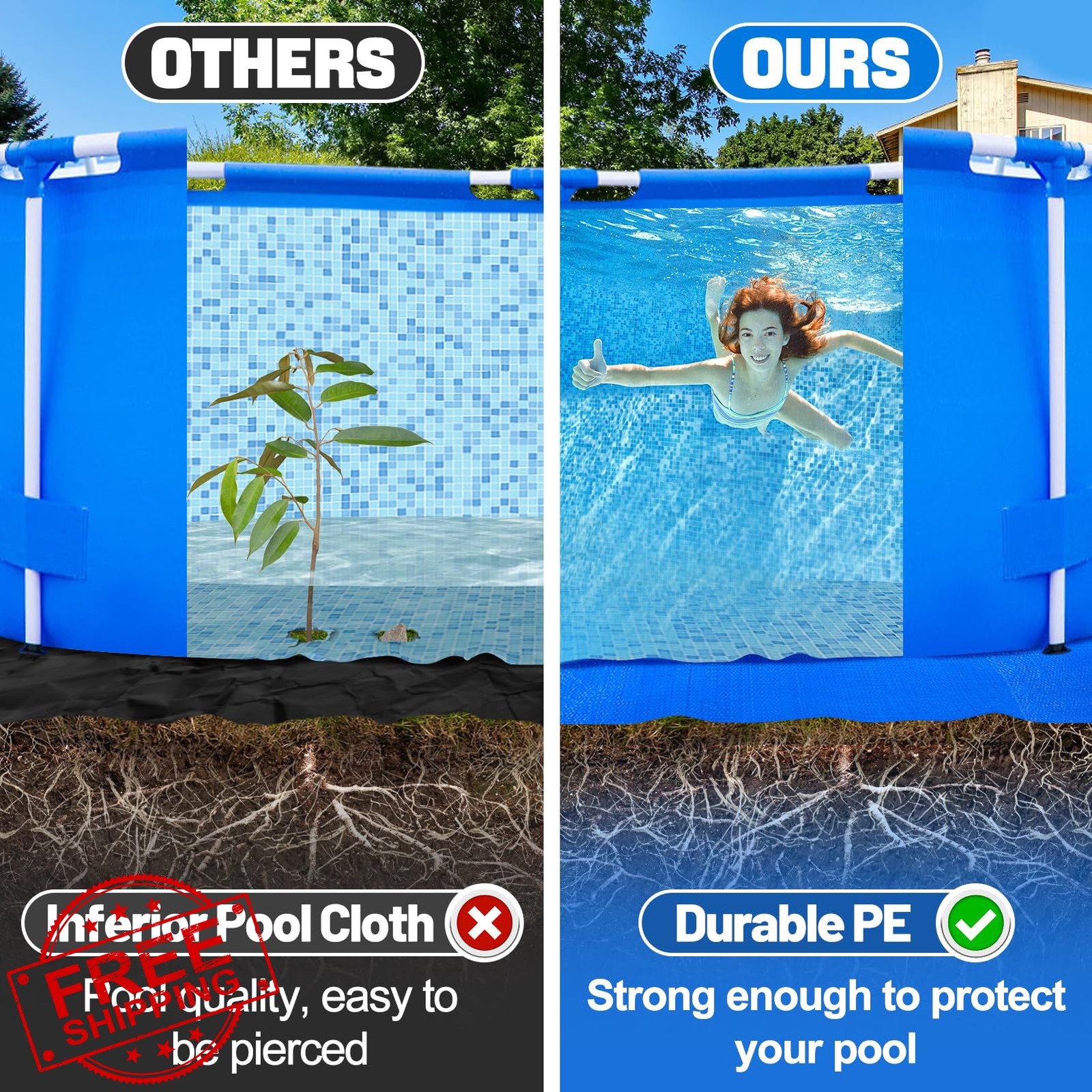 Aulock 2 Heavy-Duty pool pads 6.5×9.8ft