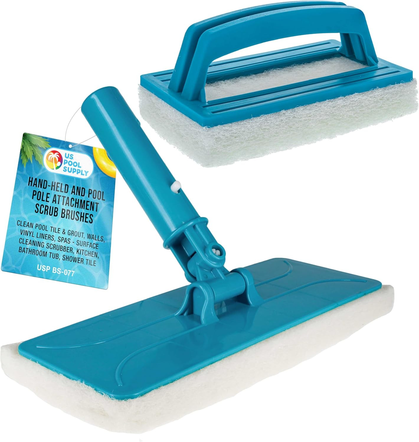 Hand-Held and Pool Pole Attachment Scrub Brushes – Surface Scrubbing Scouring Sp