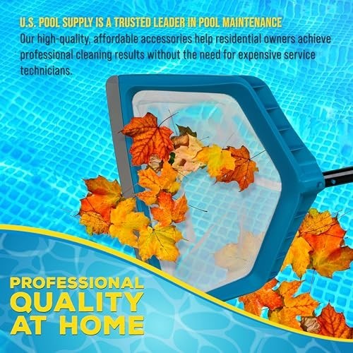 Pool Skimmer Net Fine Mesh 13 Inch Deep Leaf Bag Rubber Scoop Edge Aluminum