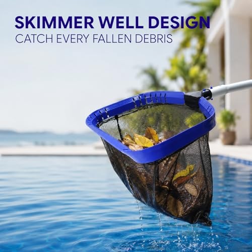 All-in-One Swimming Heavy Duty Deep Leaf Skimmer Net with Pool Cleaning Kit
