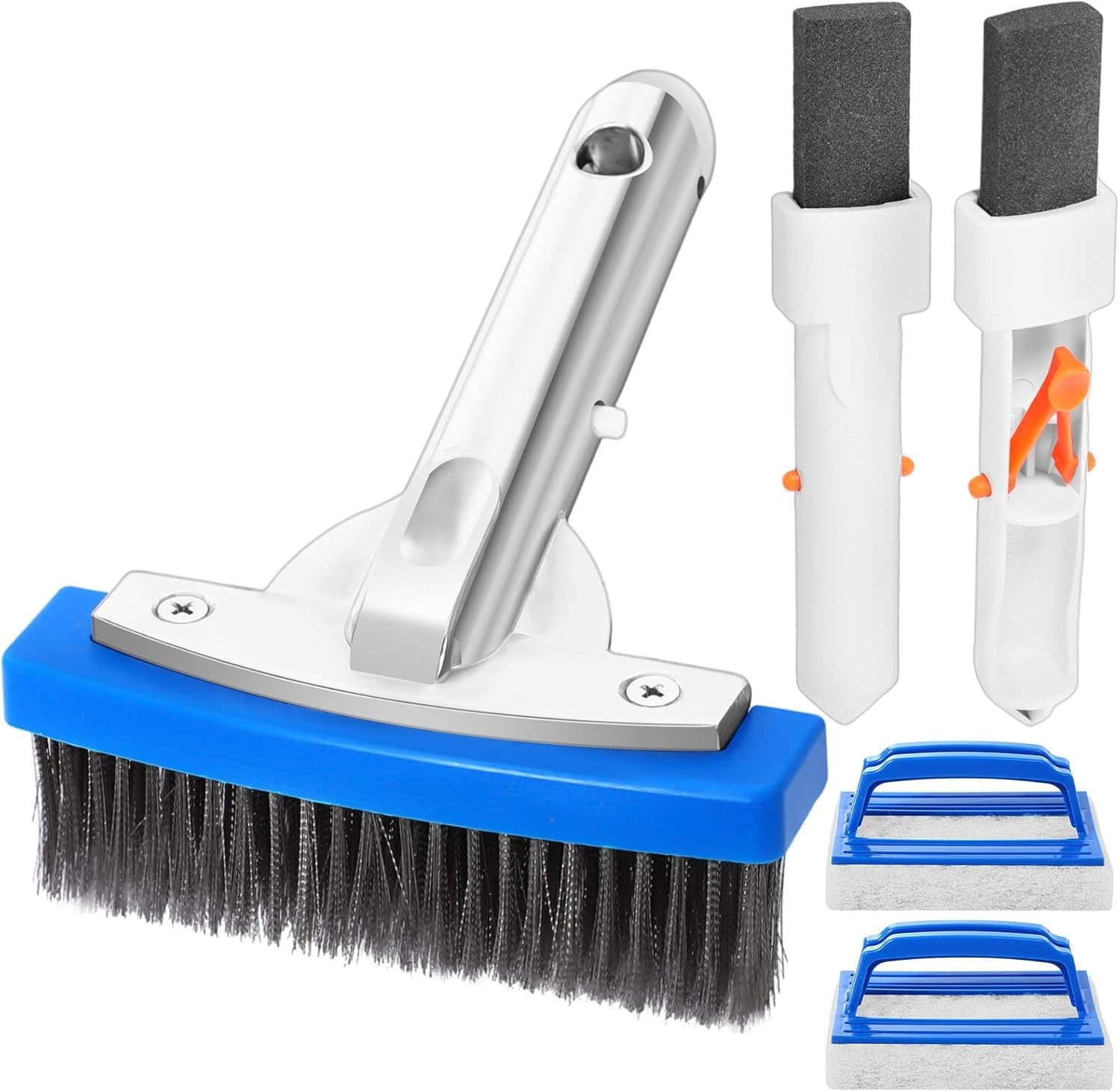 5-Piece Pool Cleaning Kit with Stainless Steel Brush, Pumice Stones, Scrub Br…