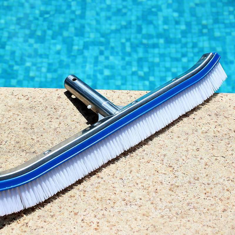 17&Prime; Curved Wall Floor Brush Aluminum Back for In/Above Ground Swimming Pool