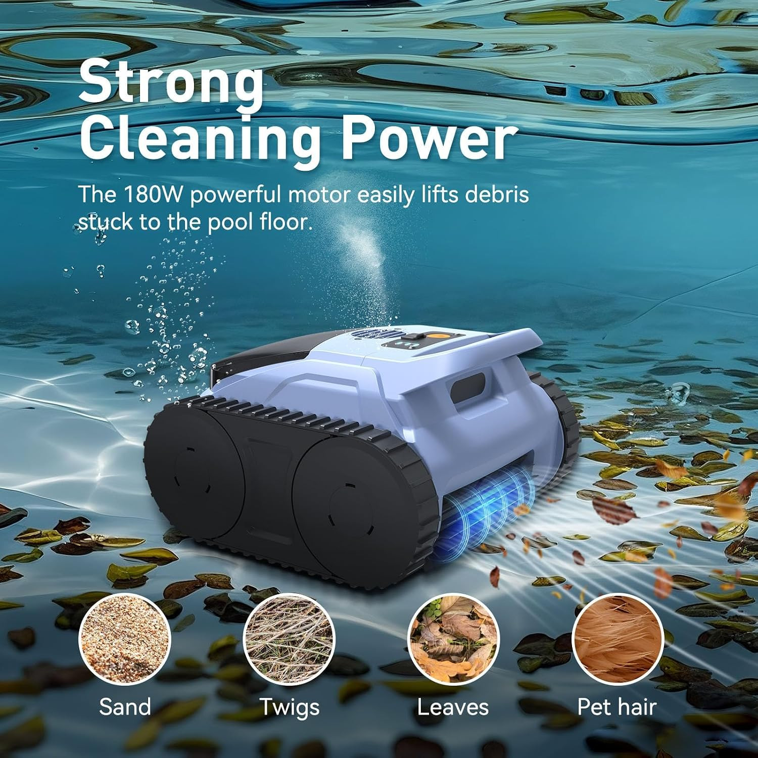 Cordless Pool Cleaner Robot, Pool Vacuum for Inground Pool & Above Ground Pool,