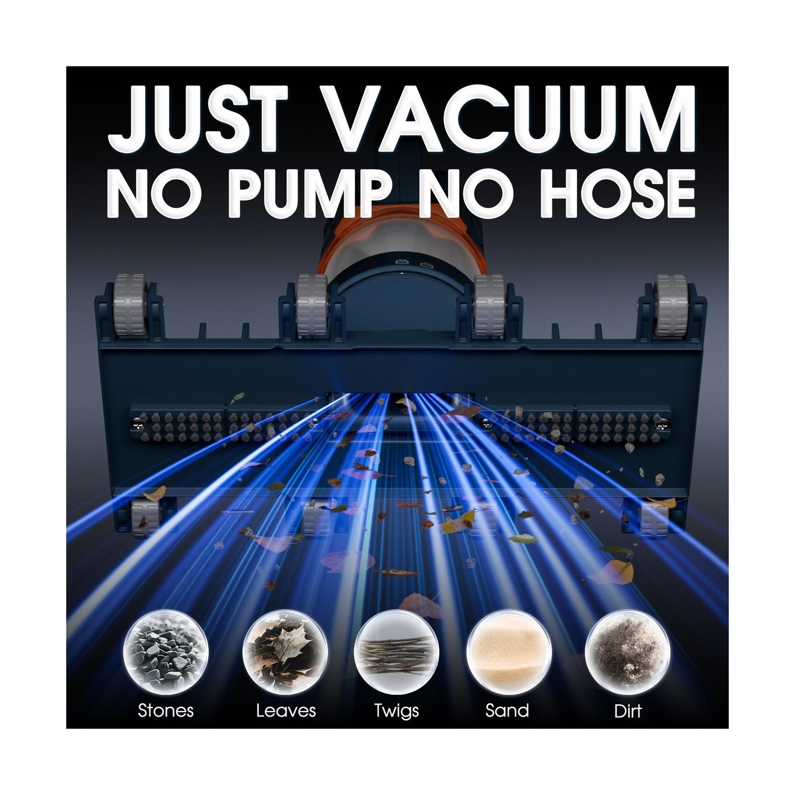 Heavy Duty Handheld Pool Vacuum – 18.9GPM Powerful Suction, 25µm Ultra Fine
