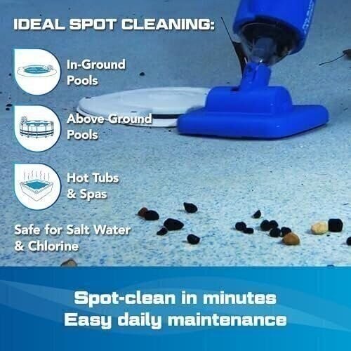 POOL BLASTER Cordless Rechargeable Pool Vacuum for Hut Tubs, Above Ground and…