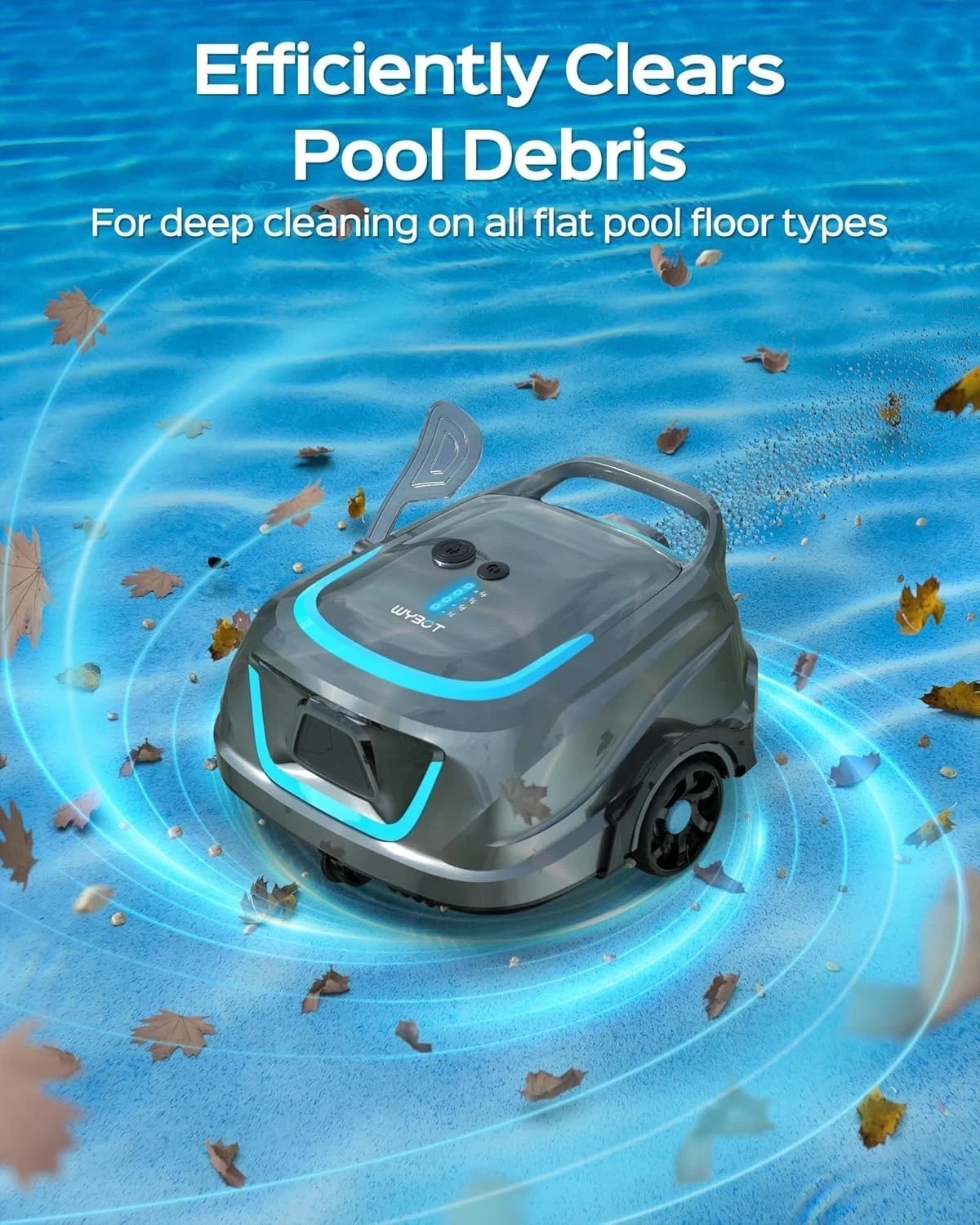 A1 Robotic Pool Vacuum – Dual-Layer Filtration, 130-Min Runtime, Klein Blue