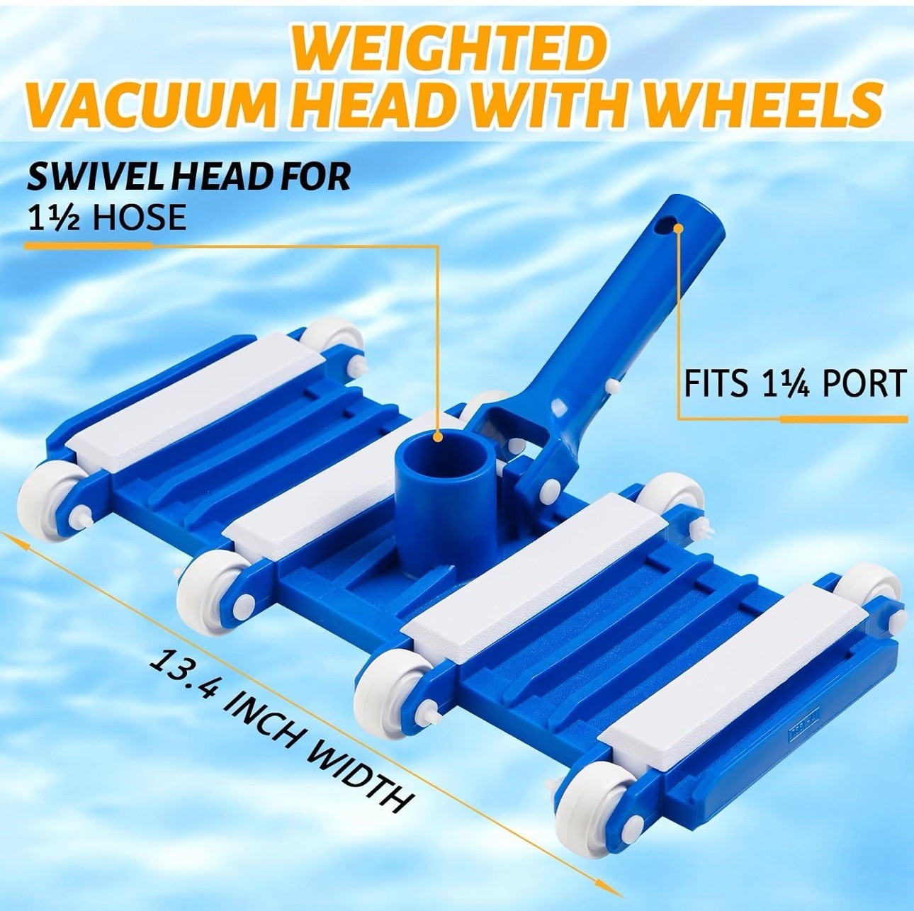 Swimming Pool Suction Vacuum Head Cleaner No Electricity Required Cleaning Kit