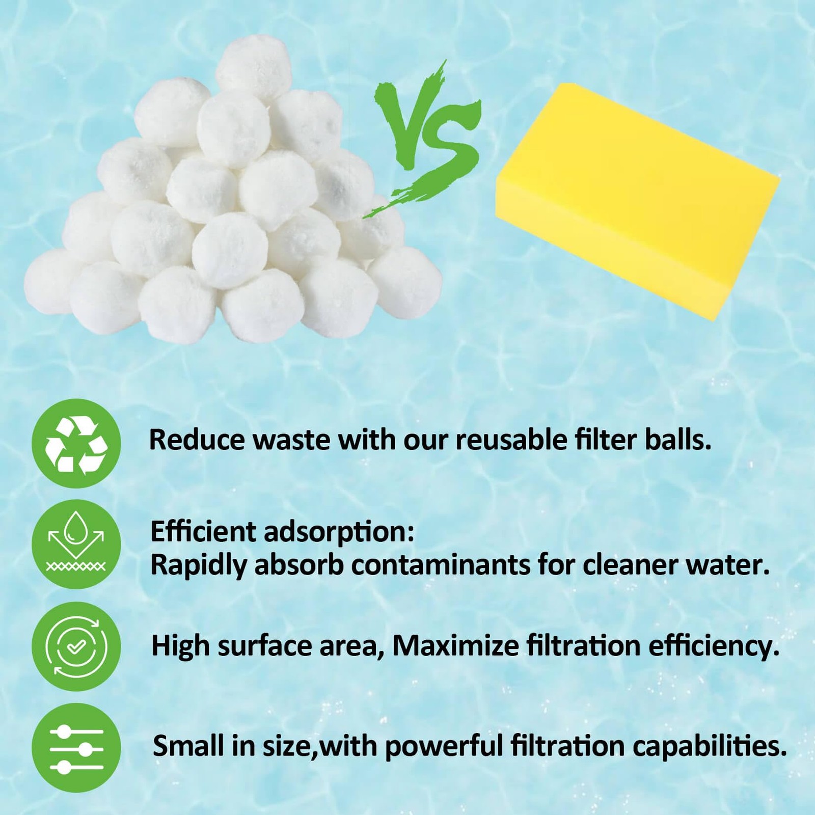 MAQIHAN 50PCS Pool Filter Balls for Sand-Filter – Dry Sand White