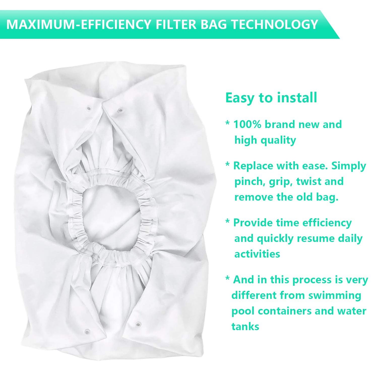 A8111PK/8111/8101 Pool Cleaner Fine Filter Bag Replacement for Aquabot
