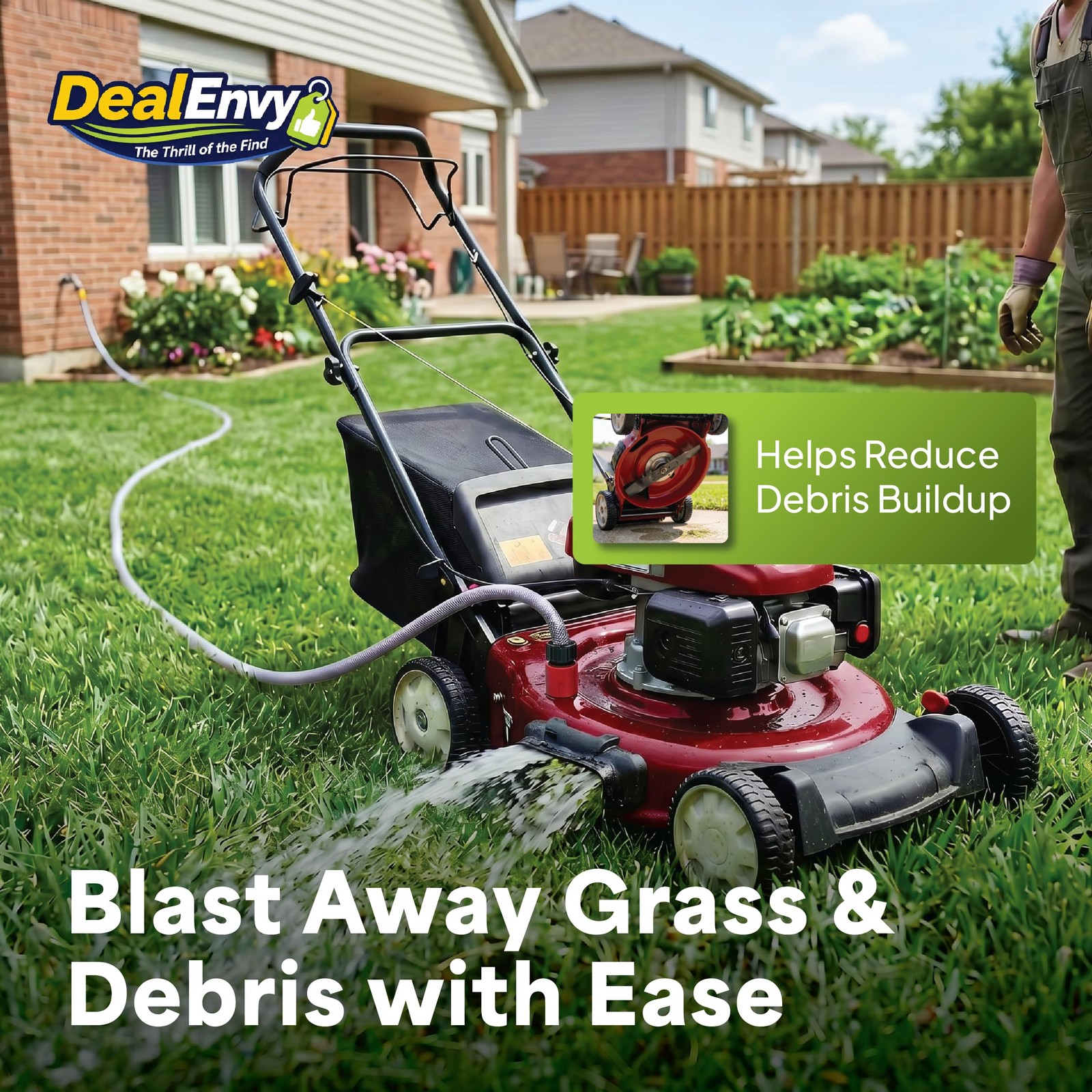 DealEnvy Quick Connect Lawn Mower Deck Wash Port Adapter – Riding Small, Red
