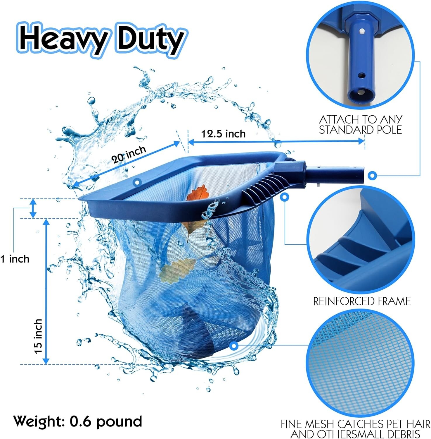 Lightweight Pool Skimmer Net with Universal Holder – Perfect for Easy Cleanup