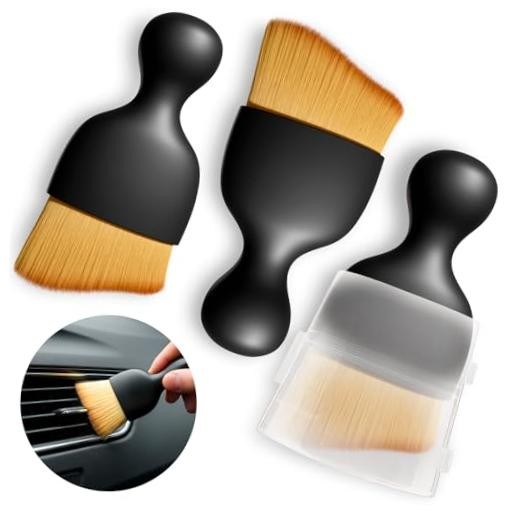 3Pcs Auto Detailing Brushes Set – 2.29&Prime; x 3.98&Prime; Car Cleaning Brush Interior