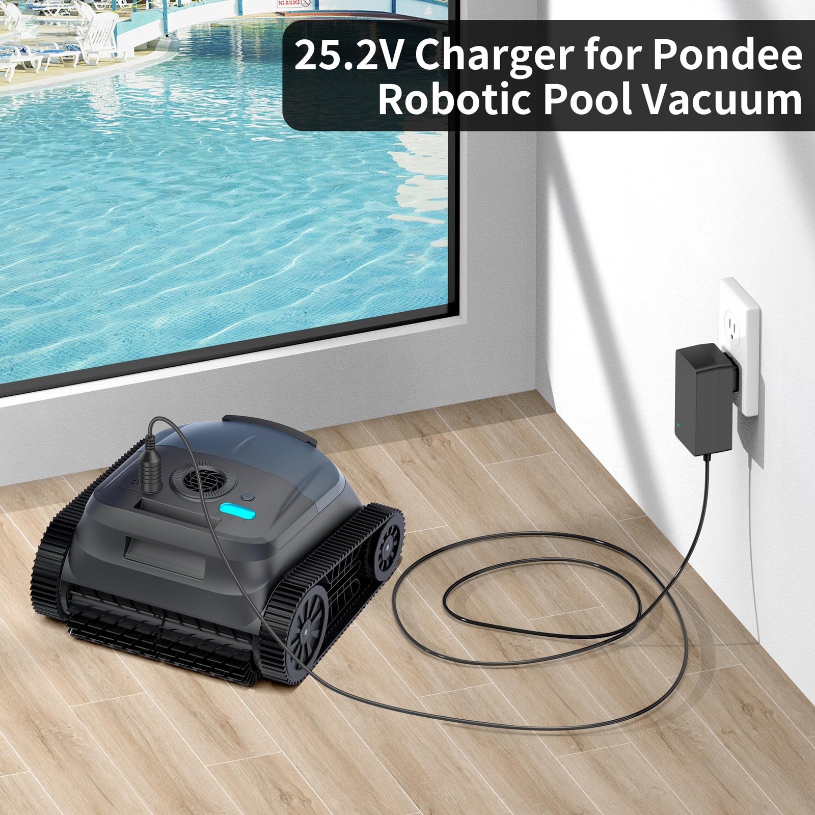 25.2V Charger for Pondee Robotic Pool Vacuum with Pondee X5 Cordless Cleaner …