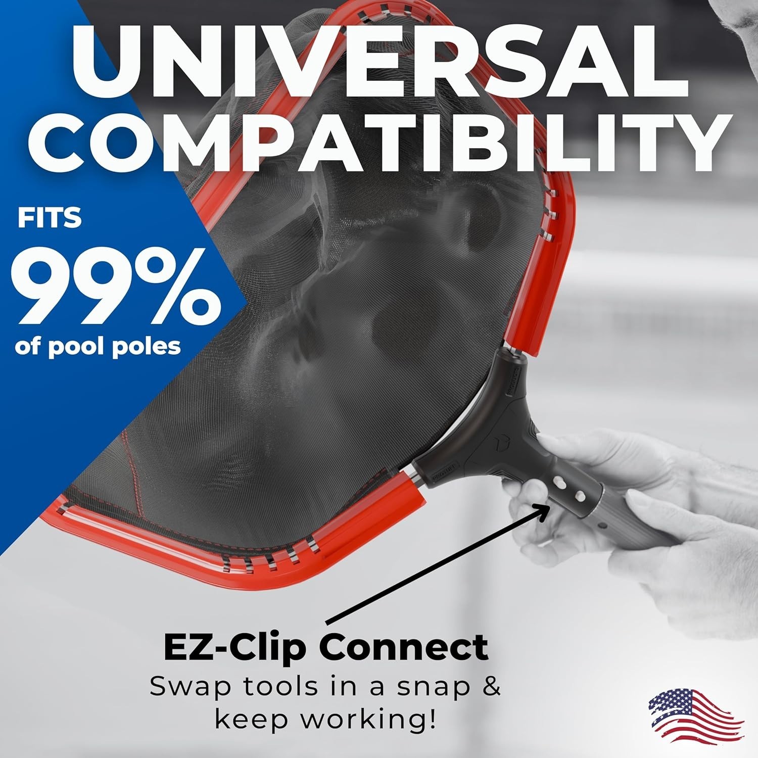 ProTuff Swimming Pool Leaf Rake with Aluminum Handle