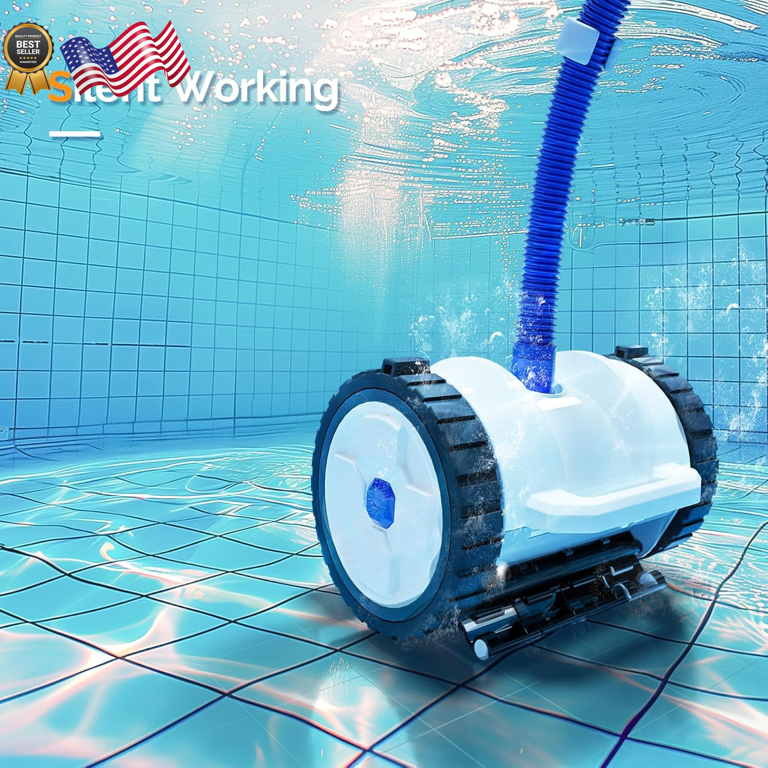 (2025 Upgrade) Automatic Suction-Side Pool Vacuum Cleaner Powerful Wall-Climbi