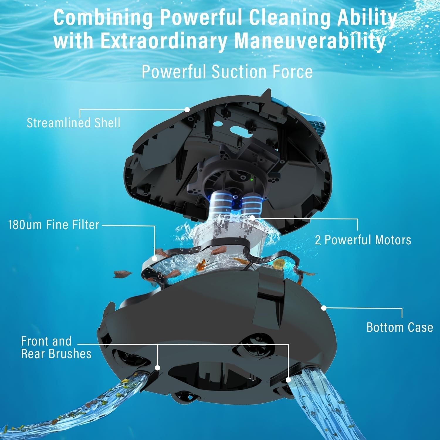 KEEPEEZ SP-M101 Robotic Pool Cleaner 100 Minutes Runtime up to 860 sq.ft.