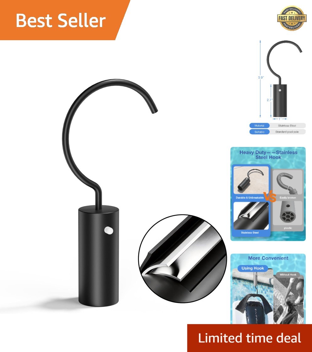 Stainless Steel Pool Pole Hook Attachment for Easy Robotic Cleaner Retrieval