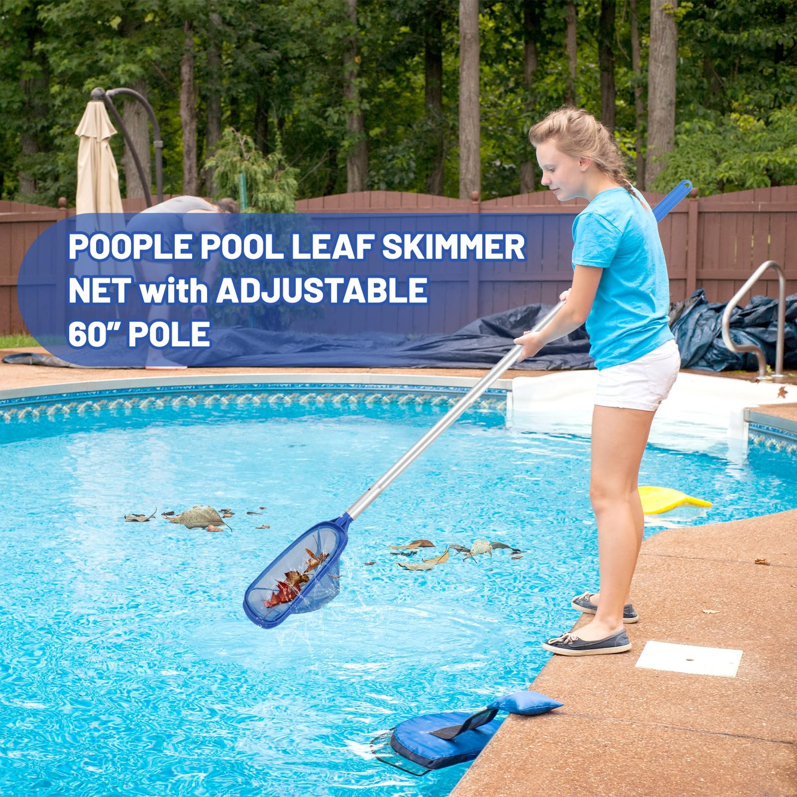 Swimming Pool Cleaning Kit Includes Pool Skimmer Net, 18&Prime; Pool Brush with 5f…