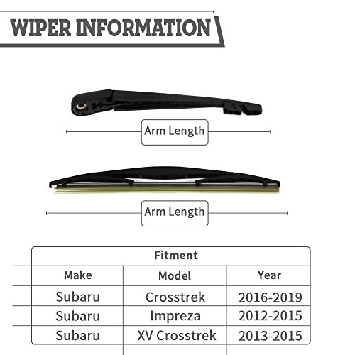 Rear Wiper Arm Blade Kit,Exact-Fit Replacement for Subaru Crosstrek 13-17