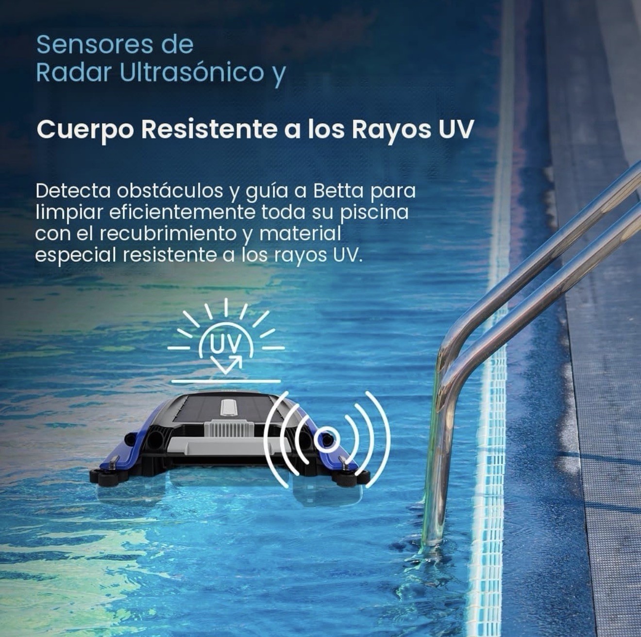 Betta SE Solar Powered Cordless Automatic Robotic Pool Cleaner, Blue/Black