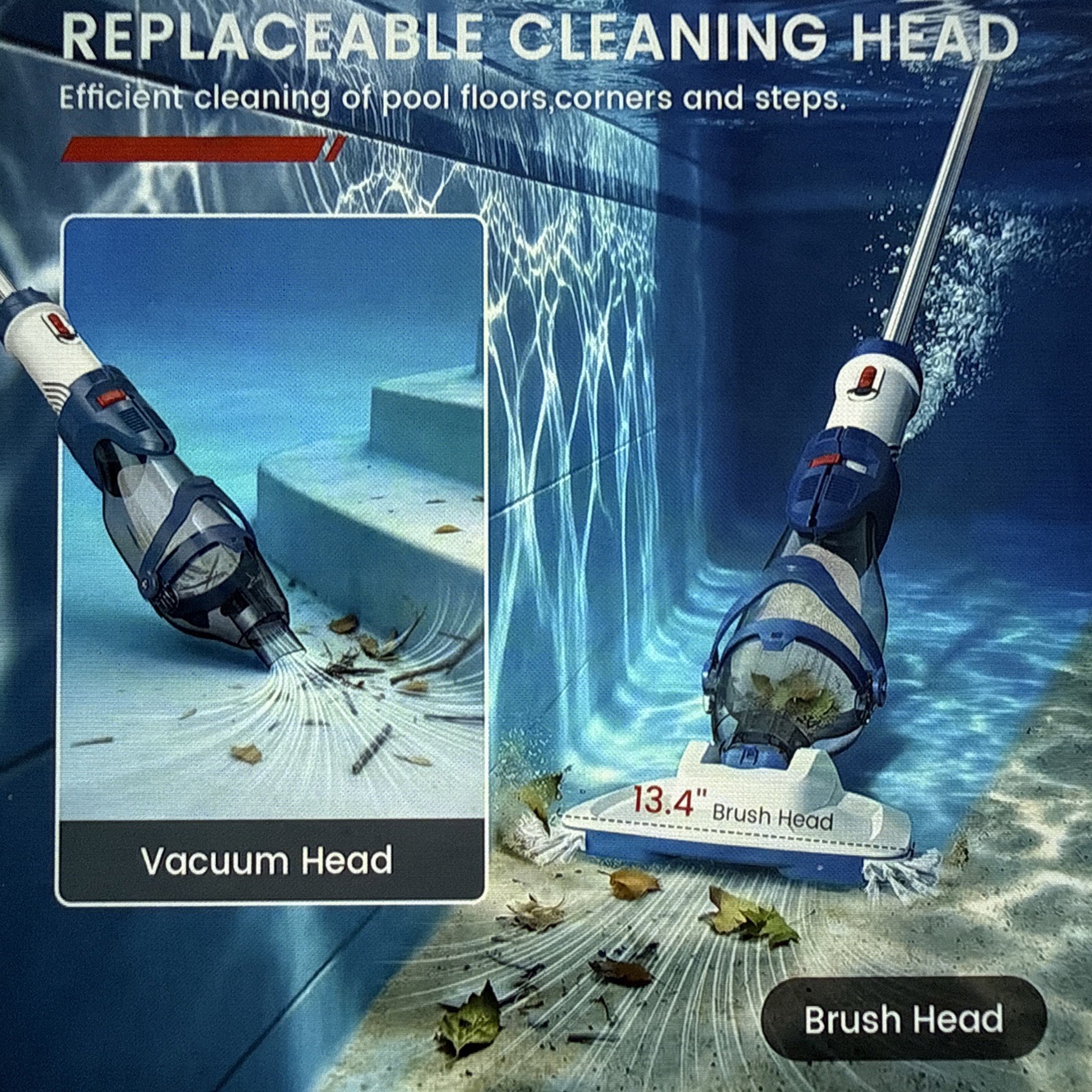 Cordless Pool Vacuum with Dual Mode & 22 GPM Suction for In/Above Ground Pools