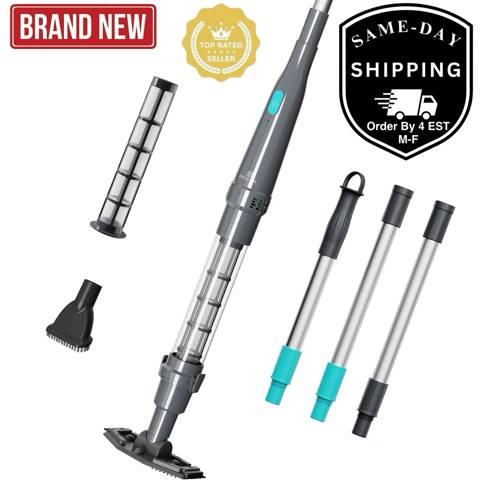 Handheld Spa Hot Tub Vacuum- Cordless Small Above Ground Pool Cleaner with 2 …