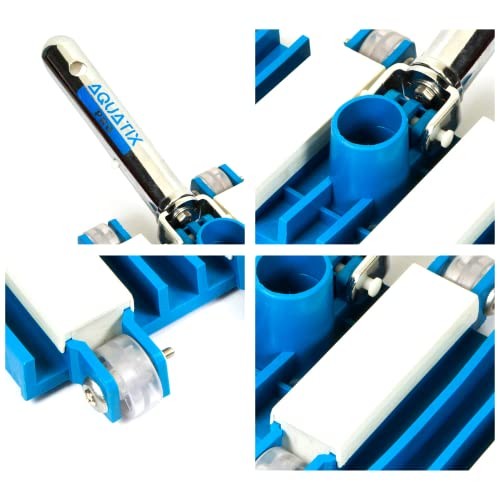 Pool Vacuum Head with Wheels, 14&Prime; Model, Aluminum Handle, Flex Heavy Duty