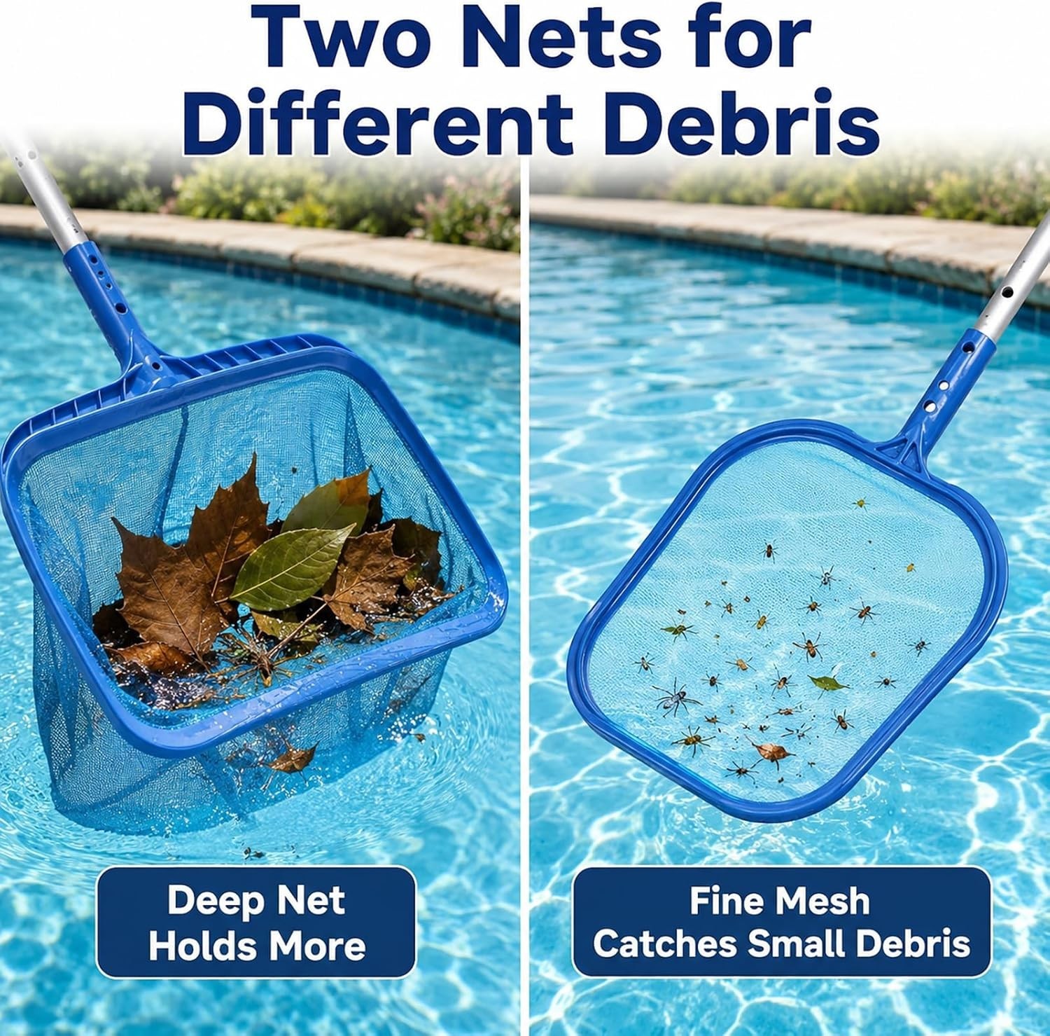 4-Piece Professional Pool Cleaning Kit: Heavy-Duty Skimmer & Brushes Included