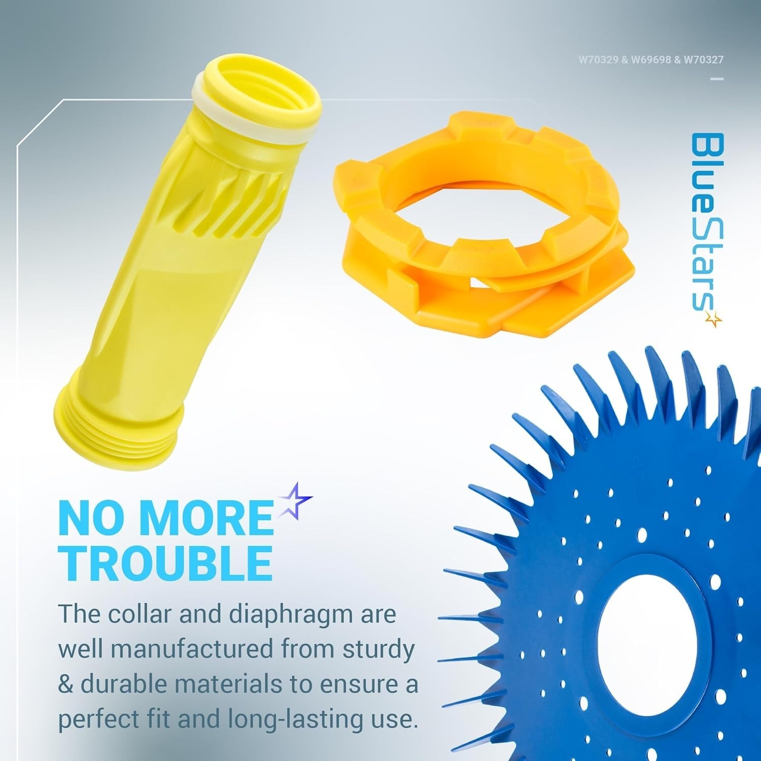 Pool Cleaner For Zodiac Baracuda G2 G3 G4, W70329 Finned Disc, W69698 Diaphragm