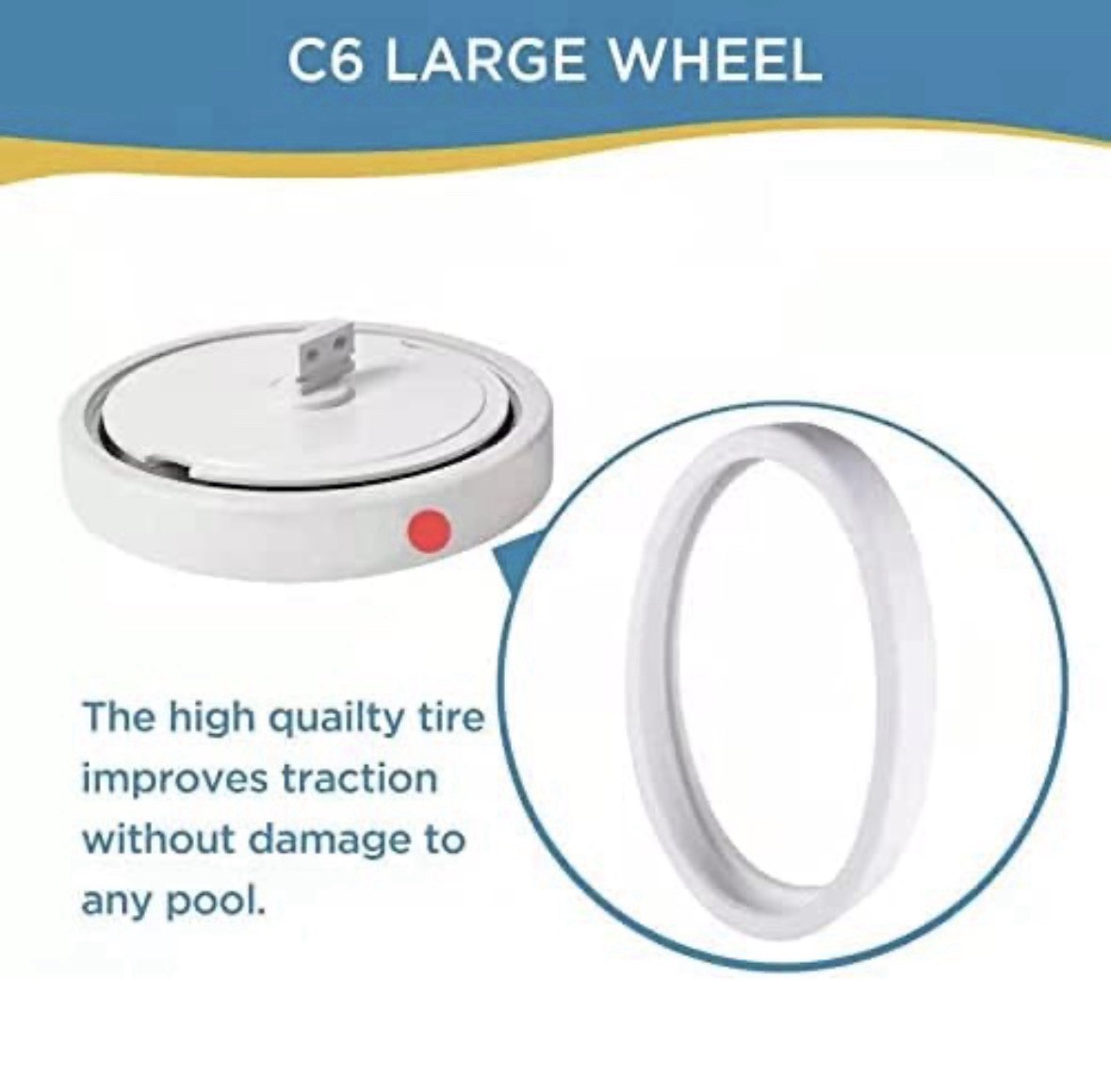 Large Wheel Complete with Tire Bearings Replacement for Polaris Zodiac 280 (N…