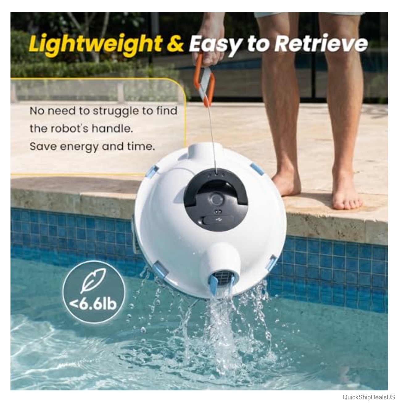 Cordless Robotic Pool Cleaner 5200mAh Battery 120 Min Runtime Above Inground
