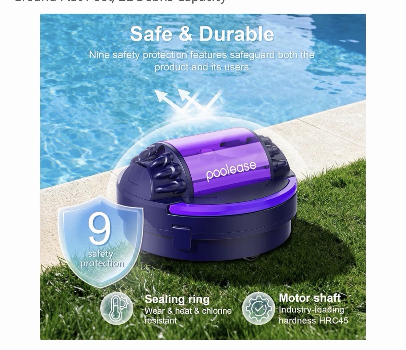 Poolease X1 Robotic Above Ground, Pool Automatic Cordless Pool Cleaner