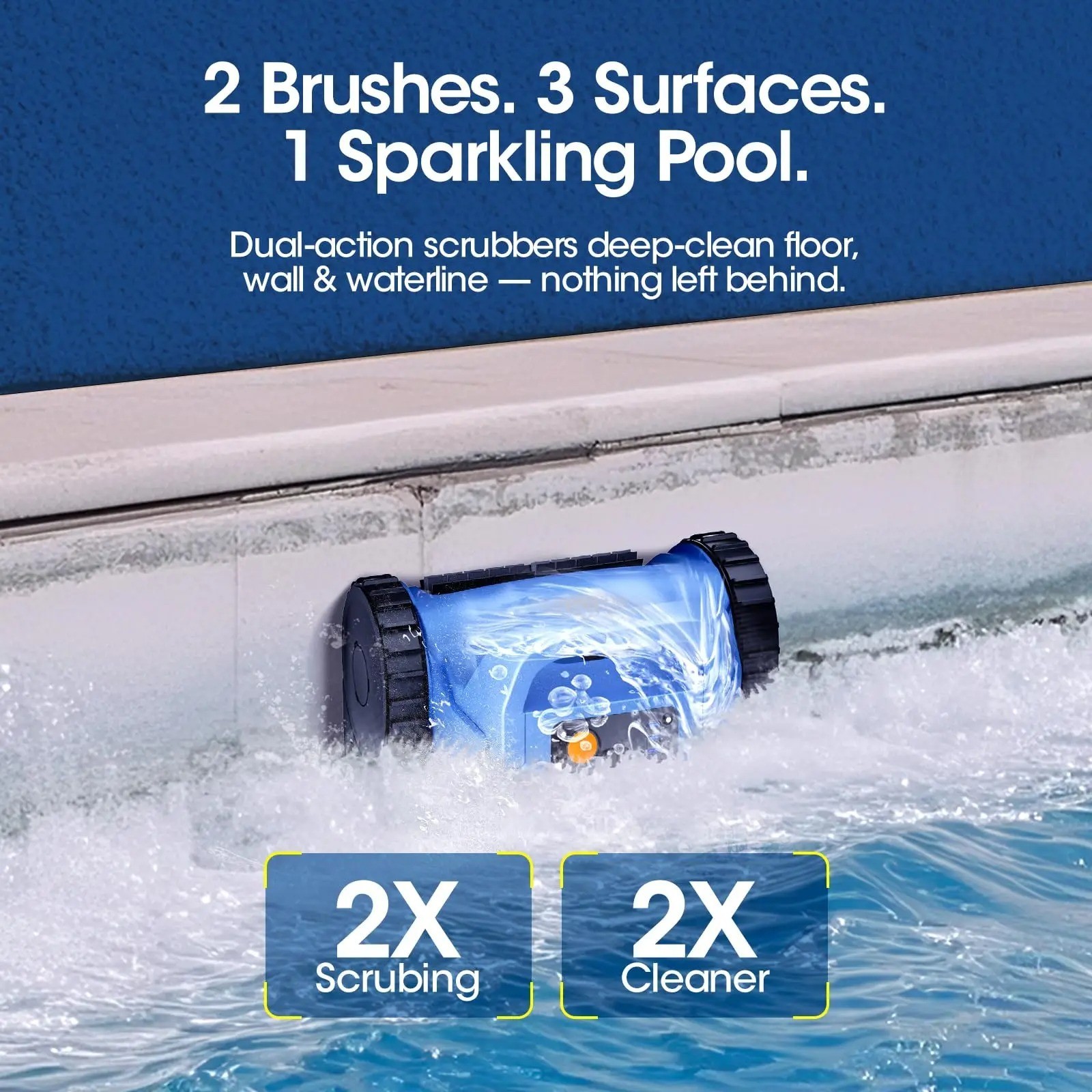 Seauto SAT20P Cordless Robotic Pool Cleaner Pool Vacuum Wall/ Waterline Cleaning