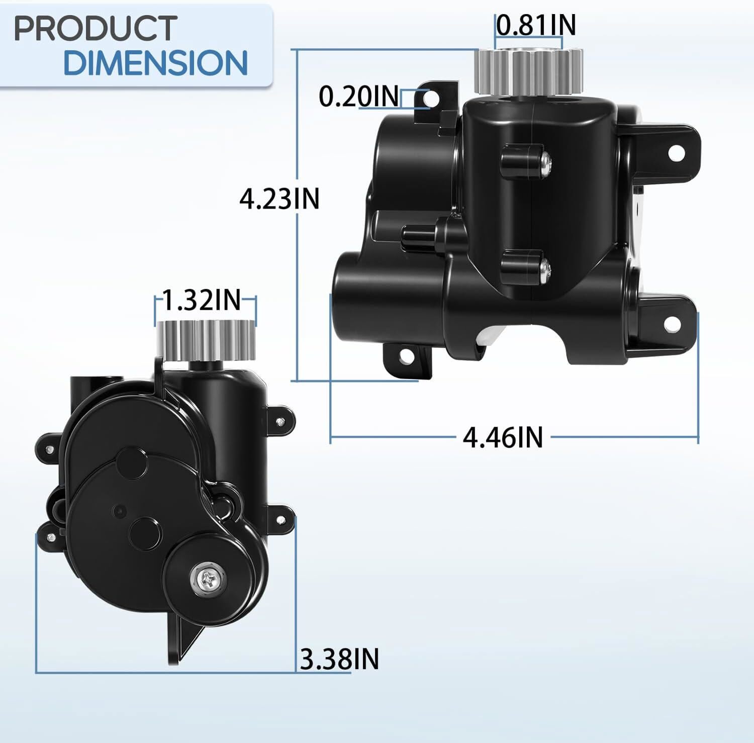R0837300 Gearbox Assembly Replacement for Polaris Fit for Quattro P40, Black