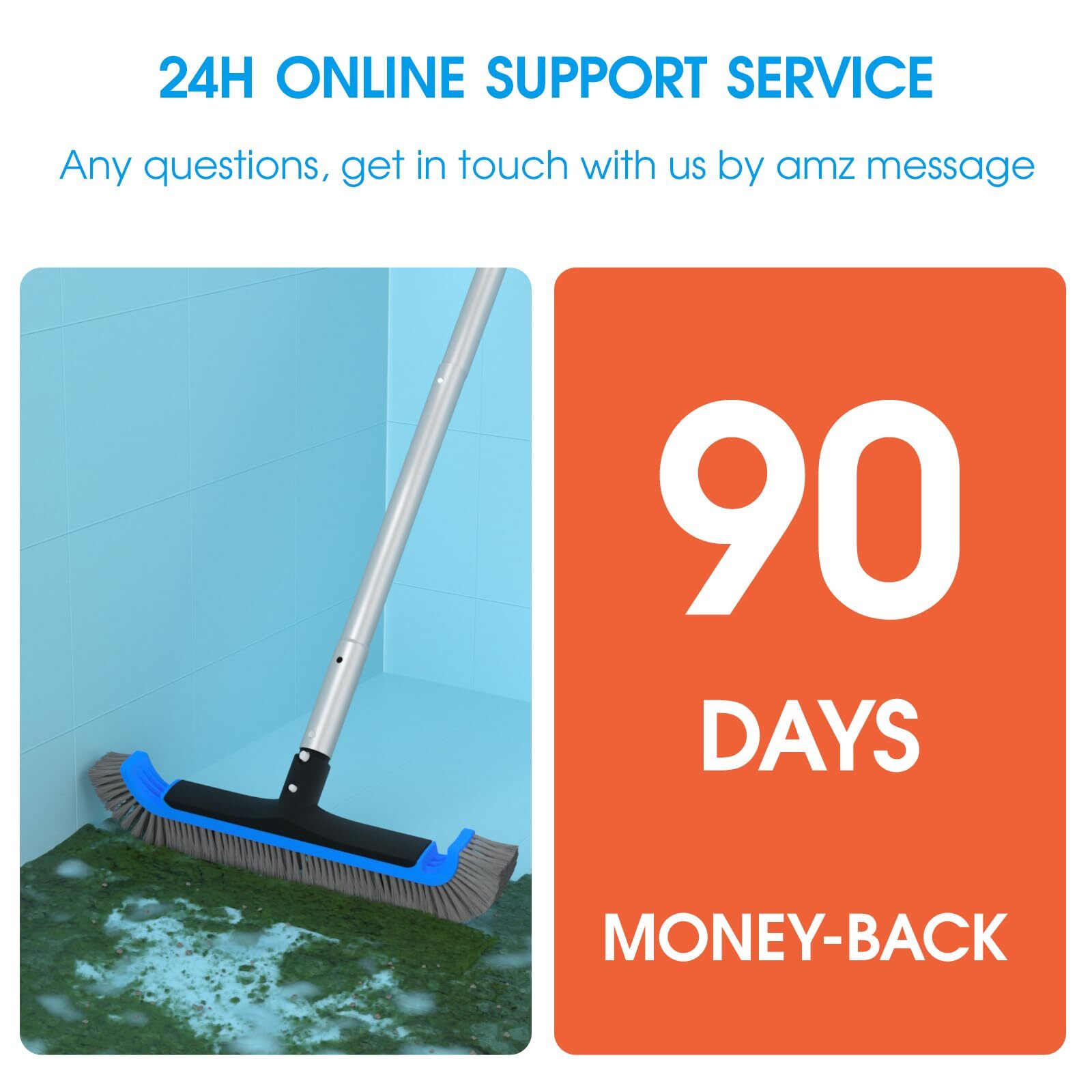 2 In 1 Multifunctional Pool Brush With 10 Ft Poles 17.5 » Heavy Duty Swimming Po