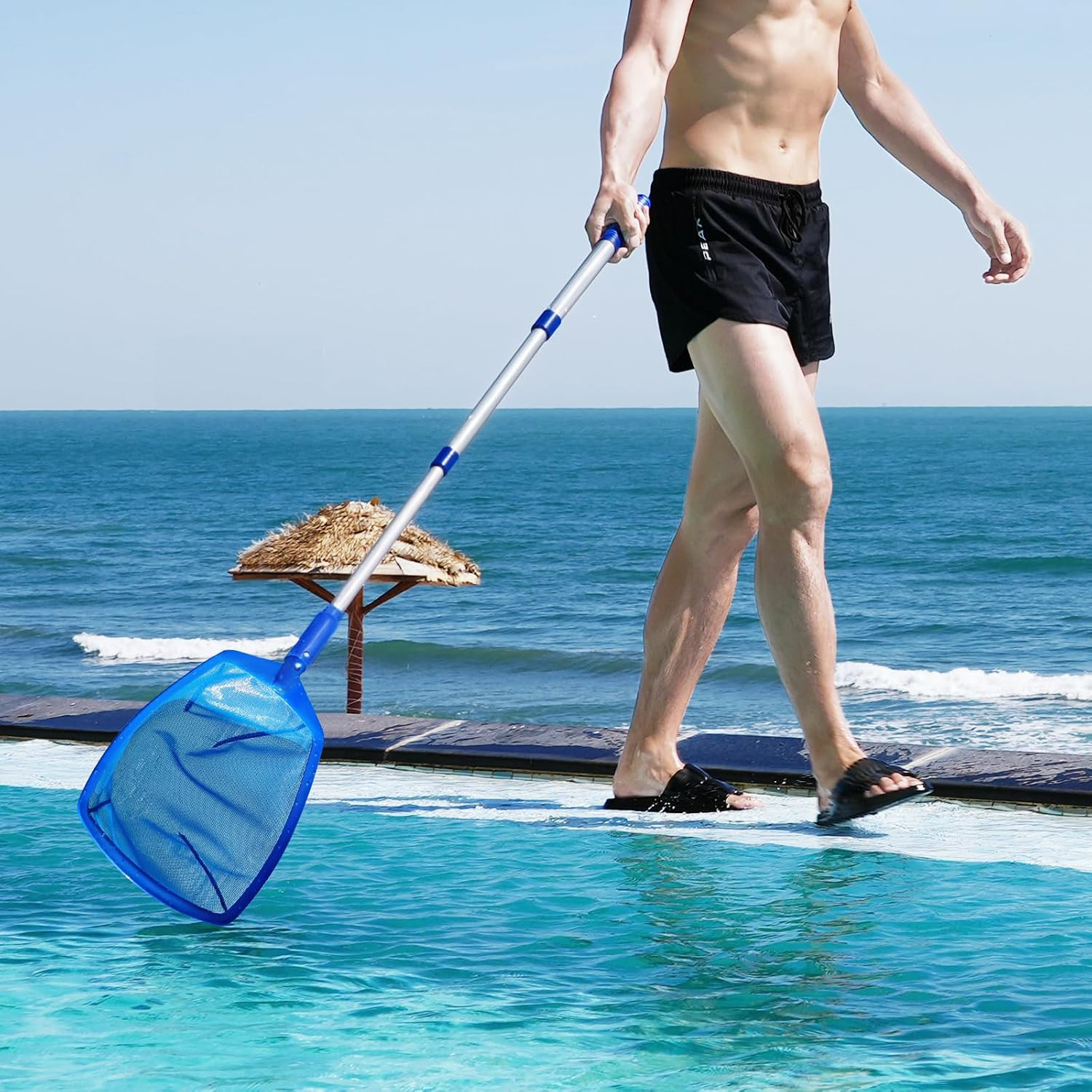 Pool Skimmer – Pool Net with 3 Section Pole, Pool Skimmer Net with Fine Mesh Net