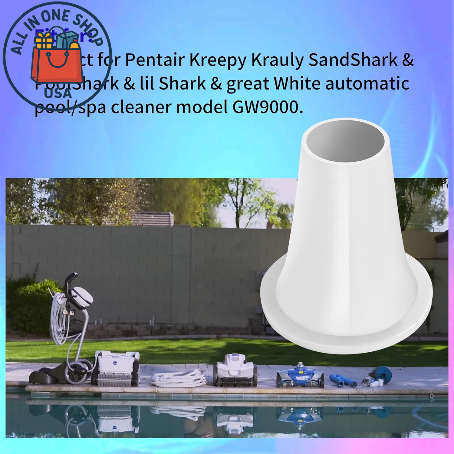 Pentair GW9000 GW9015 Cone Reducer Replacement for Kreepy Krauly Pool Cleaners