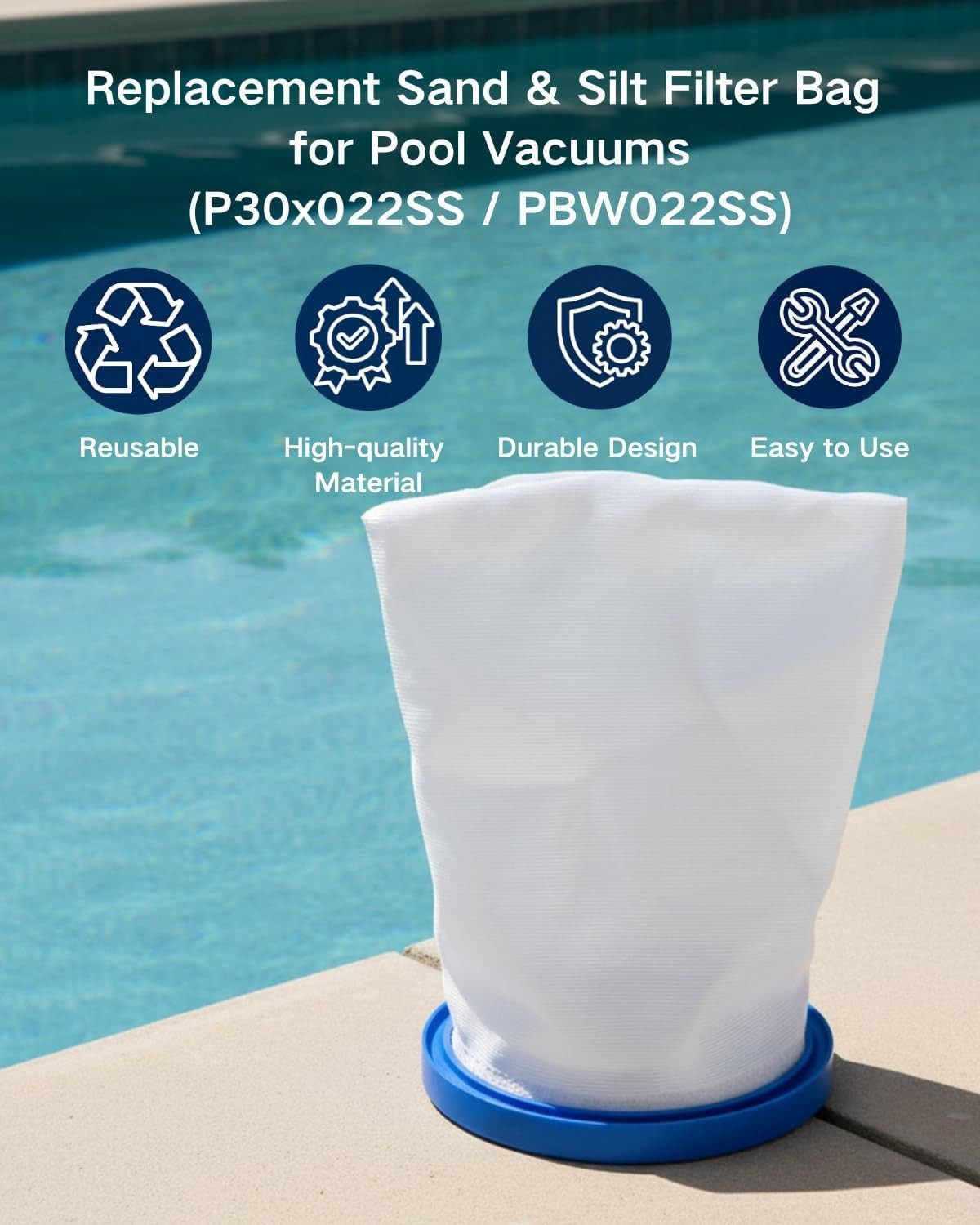 Reusable Sand & Silt Filter Bag for Pool Vacuums – Universal Compatibility