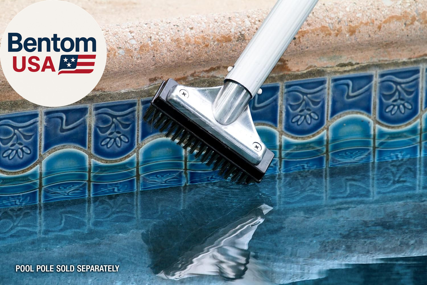 5-Inch Stainless Steel Pool Algae Detail Brush, Heavy-Duty Aluminum Back, for Gu